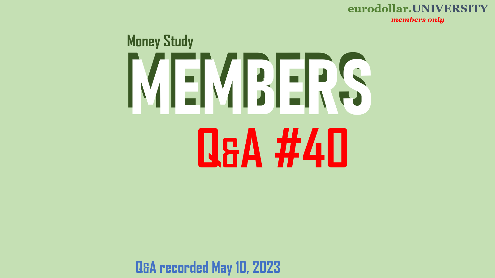 Q&A #40