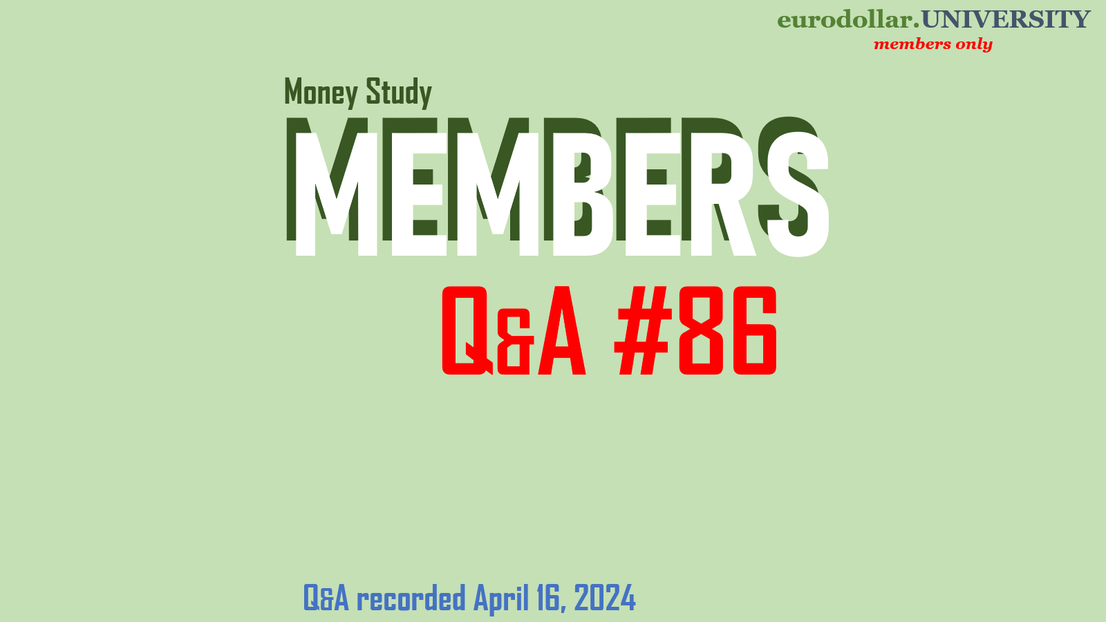 Q&A #86