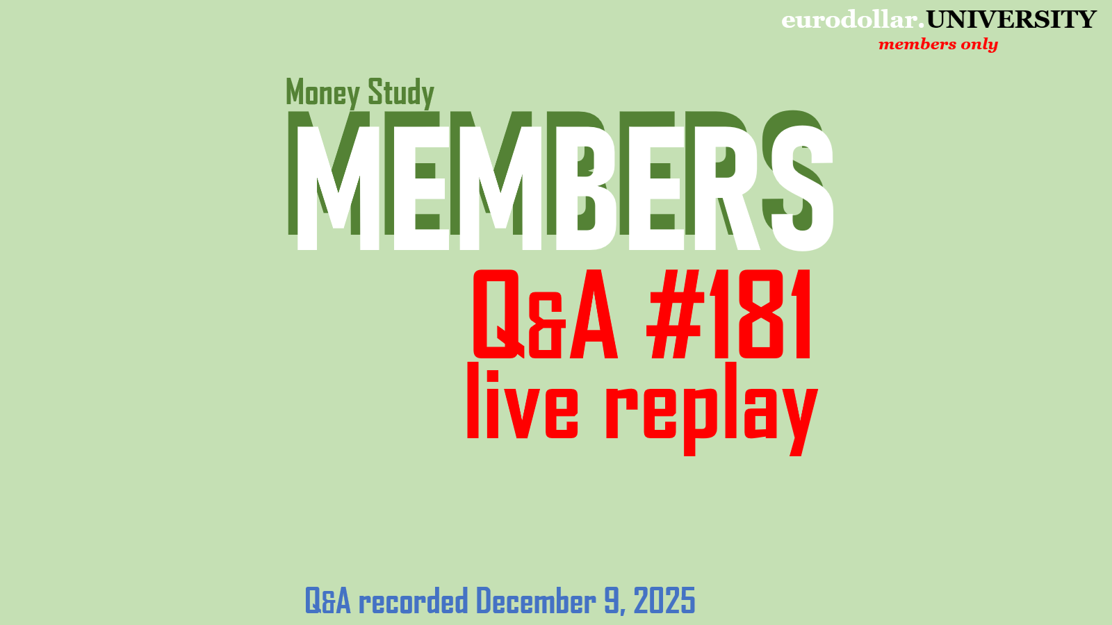 Q&amp;A #181