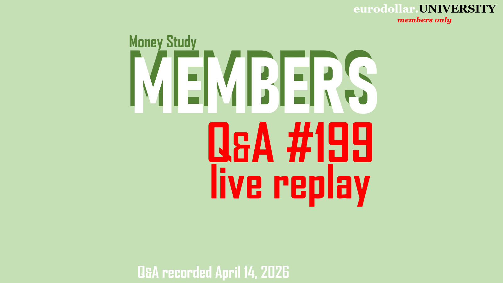 Q&amp;A #199