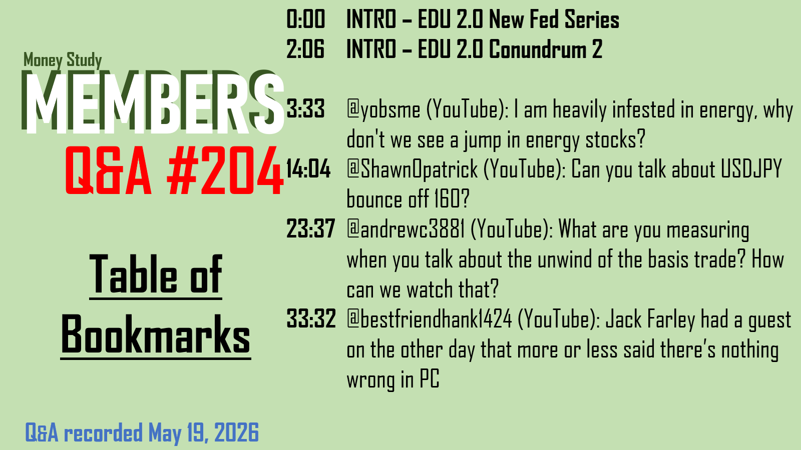 Q&amp;A #204