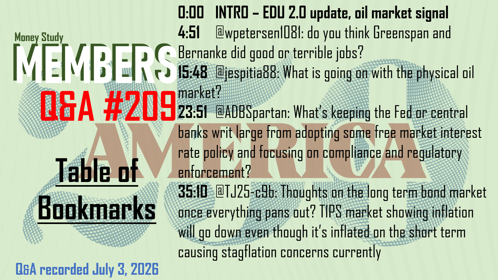 Q&amp;A #209