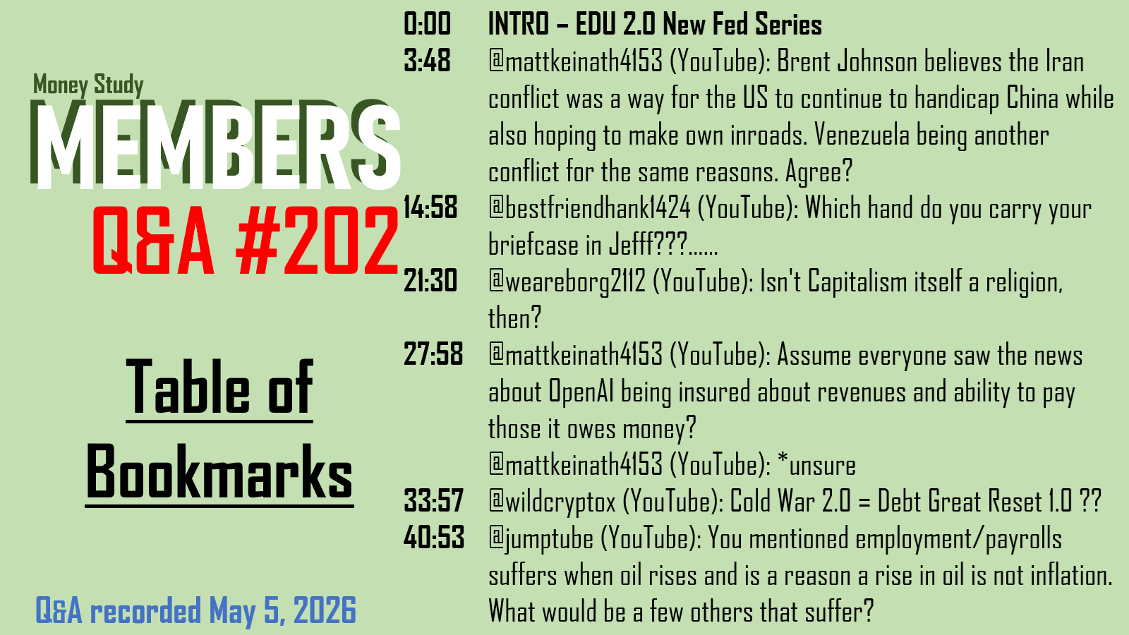Q&amp;A #202