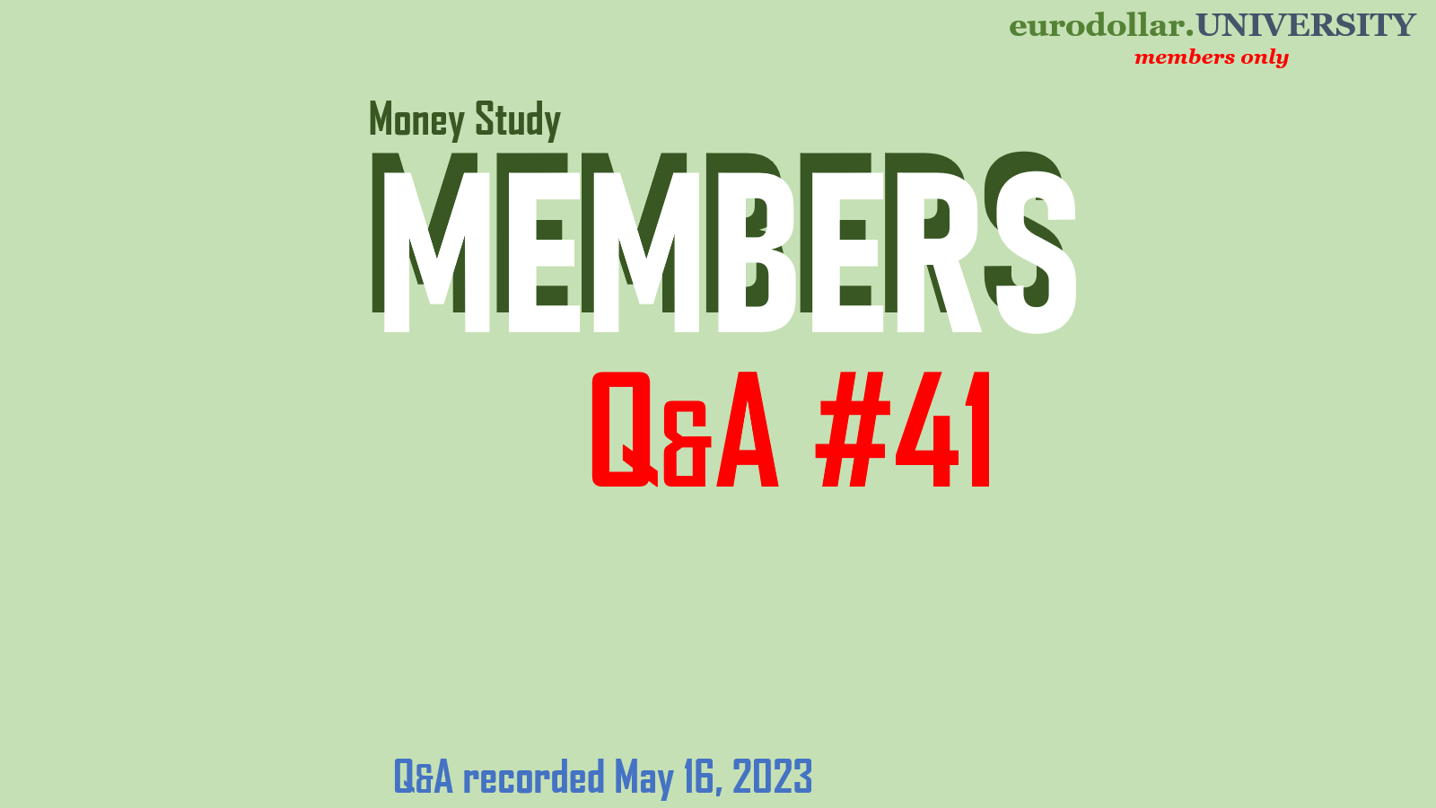 Q&A #41