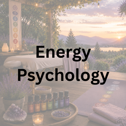 A room with chakras, sound bowl, candles, crystals, prayer beads, yoga matt, and candles