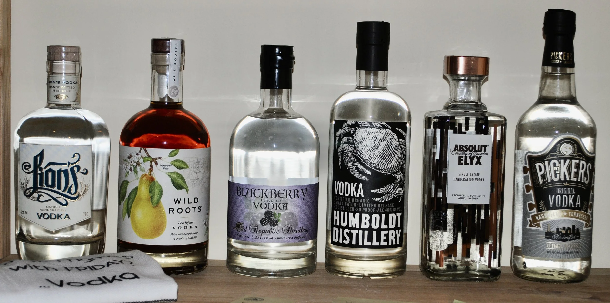 SHORTIES 2 - Lions, Wild Roos, Old Republic Distilling Blackberry, Humboldt, Absolut Elyx, Pickers 
