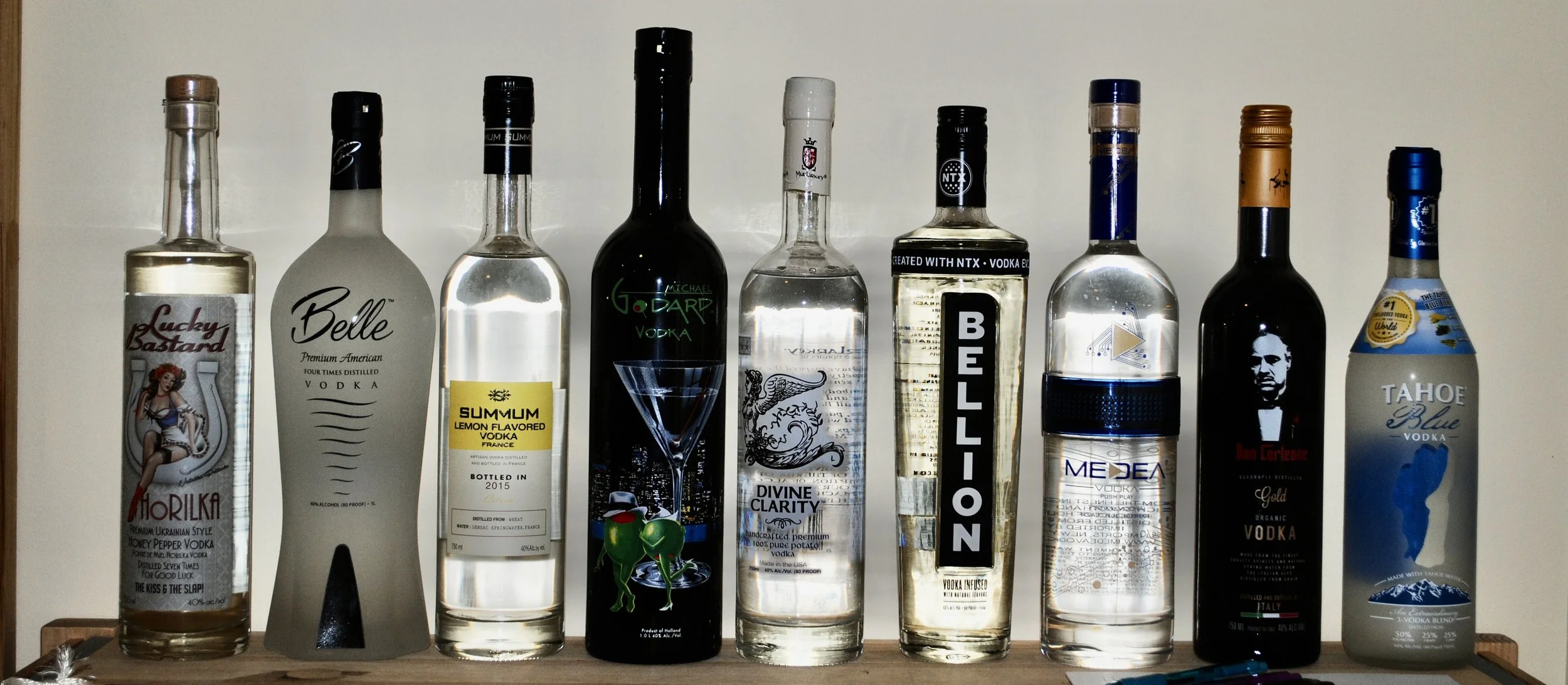 Lucky Bastard, 
Belle, 
Summum, 
Michael Godard, 
Devine clarity, 
Bellion, 
Medea, 
Don Corleone, 
Tahoe Blue 