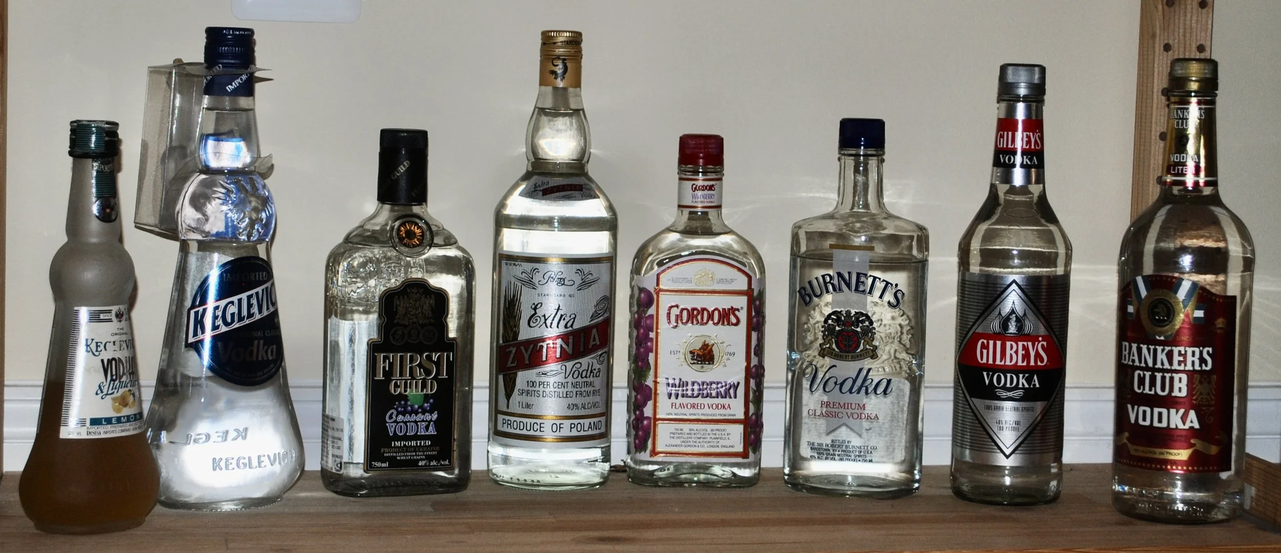 BLECH - Keglevich, First Guild – currant, Zytnia, Gordons – wildberry, Burnett’s, Gilbey’s 