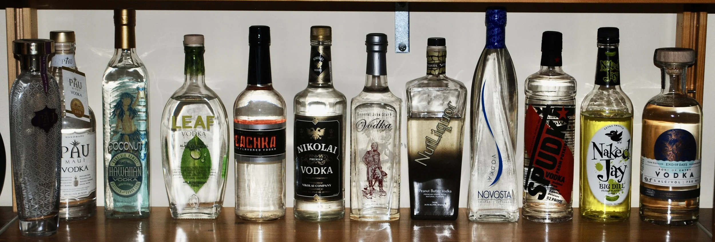 USA - Pau, Hawaiian – coconut, Leaf, Peachka, Nikolai, General John Stark, Nut Liquor, Novosta, Spudka, Naked Jay – big dill, End of Days 
