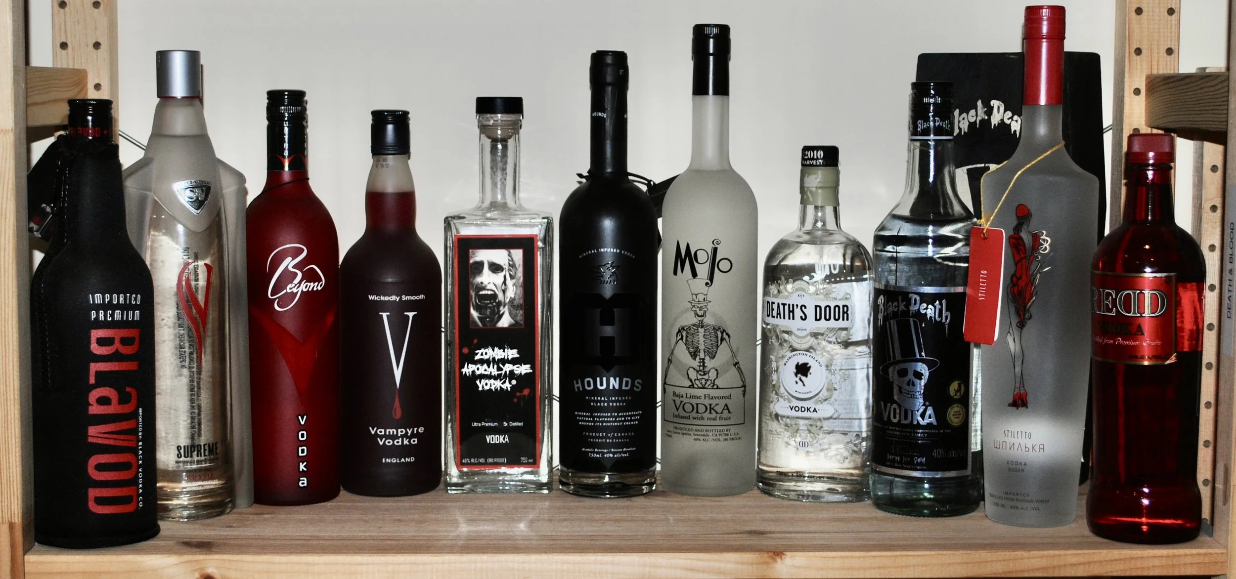 BLOOD & DEATH - Blavod, Soyuz-Victan Supreme , Beyond, Vampire, Zombie Apocalypse, Hounds, Mojo – baja lime, Deaths Door, Black Death, Stiletto, Redd 