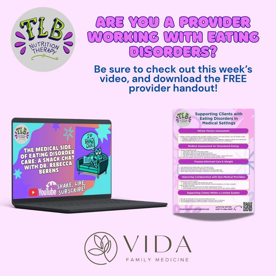 Tina sits down with Dr. Rebecca Berens, family physician and founder of Vida Family Medicine, to explore what eating disorder&ndash;informed medical care can look like in real-world practice.

For providers supporting clients in eating disorder recov