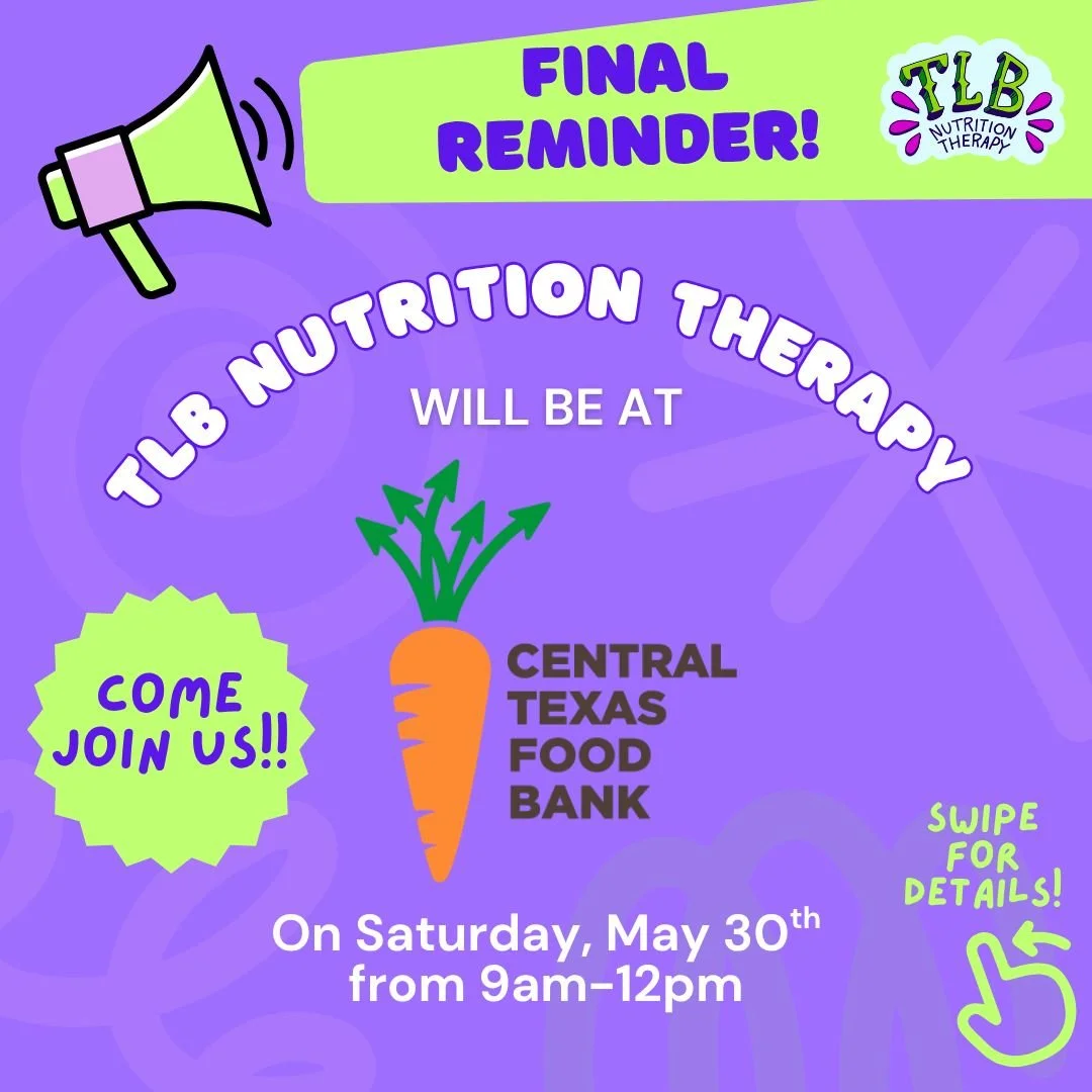 Don&rsquo;t Forget! You can join the TLB team for a morning of community service at the Central Texas Food Bank!
Join the team from TLB Nutrition Therapy for a morning of community service at the Central Texas Food Bank! We&rsquo;ll be volunteering t