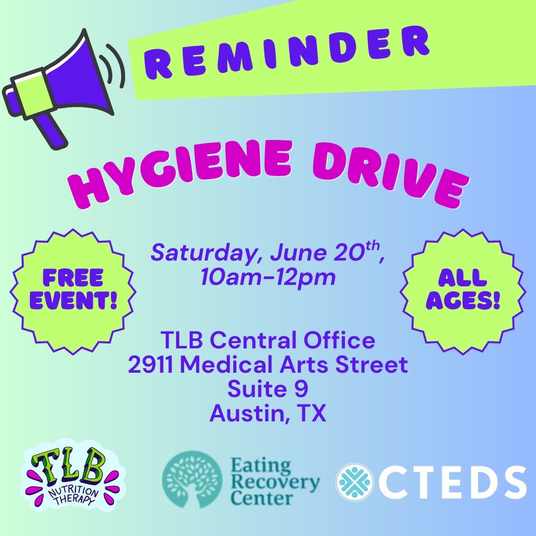 Join TLB Nutrition Therapy on June 20th from 10:00am&ndash;12:00pm CST at the TLB Central office for a community hygiene drive benefiting ATX Free Fridges!
Together, we&rsquo;ll be assembling hygiene kits filled with essential care items to support m