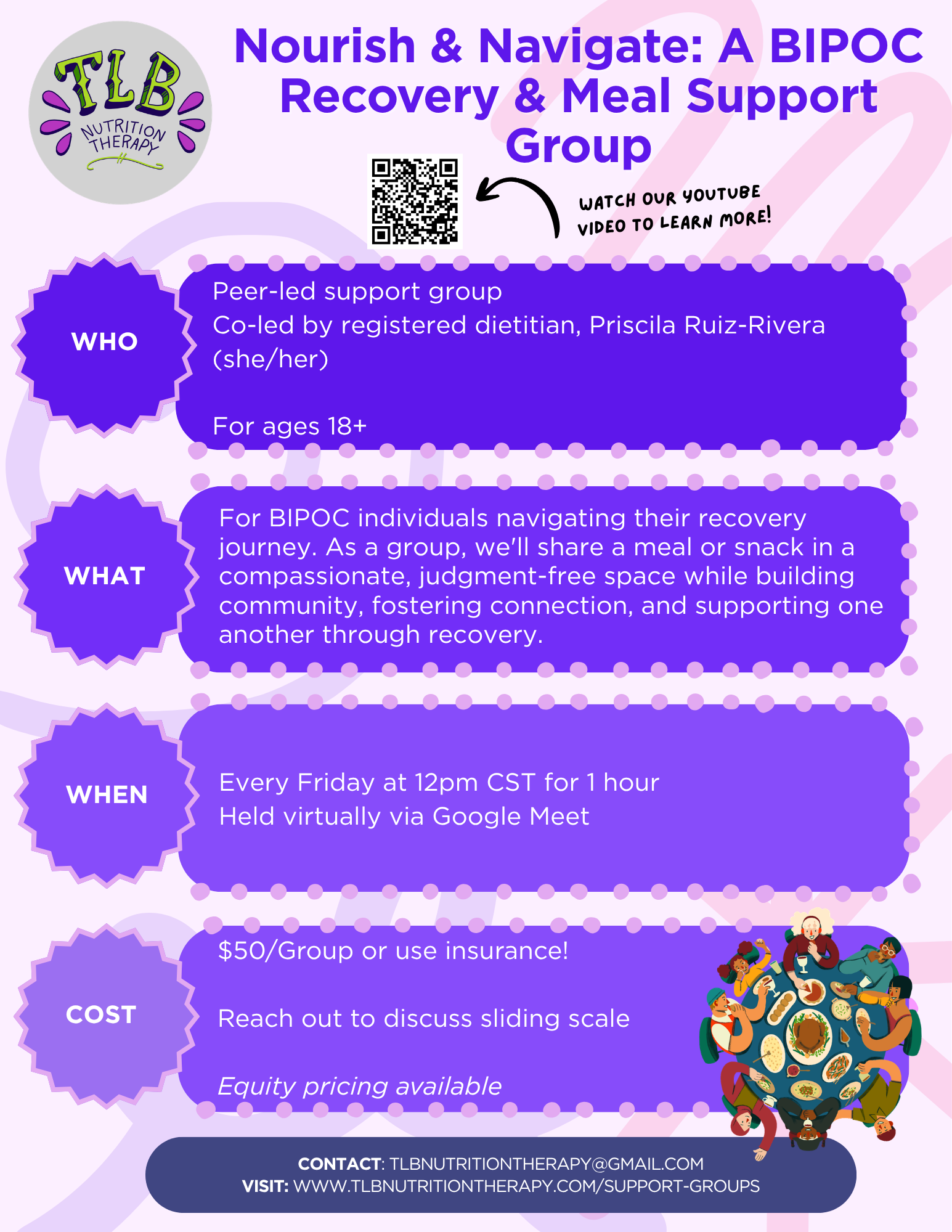 BIPOC support group flyer.