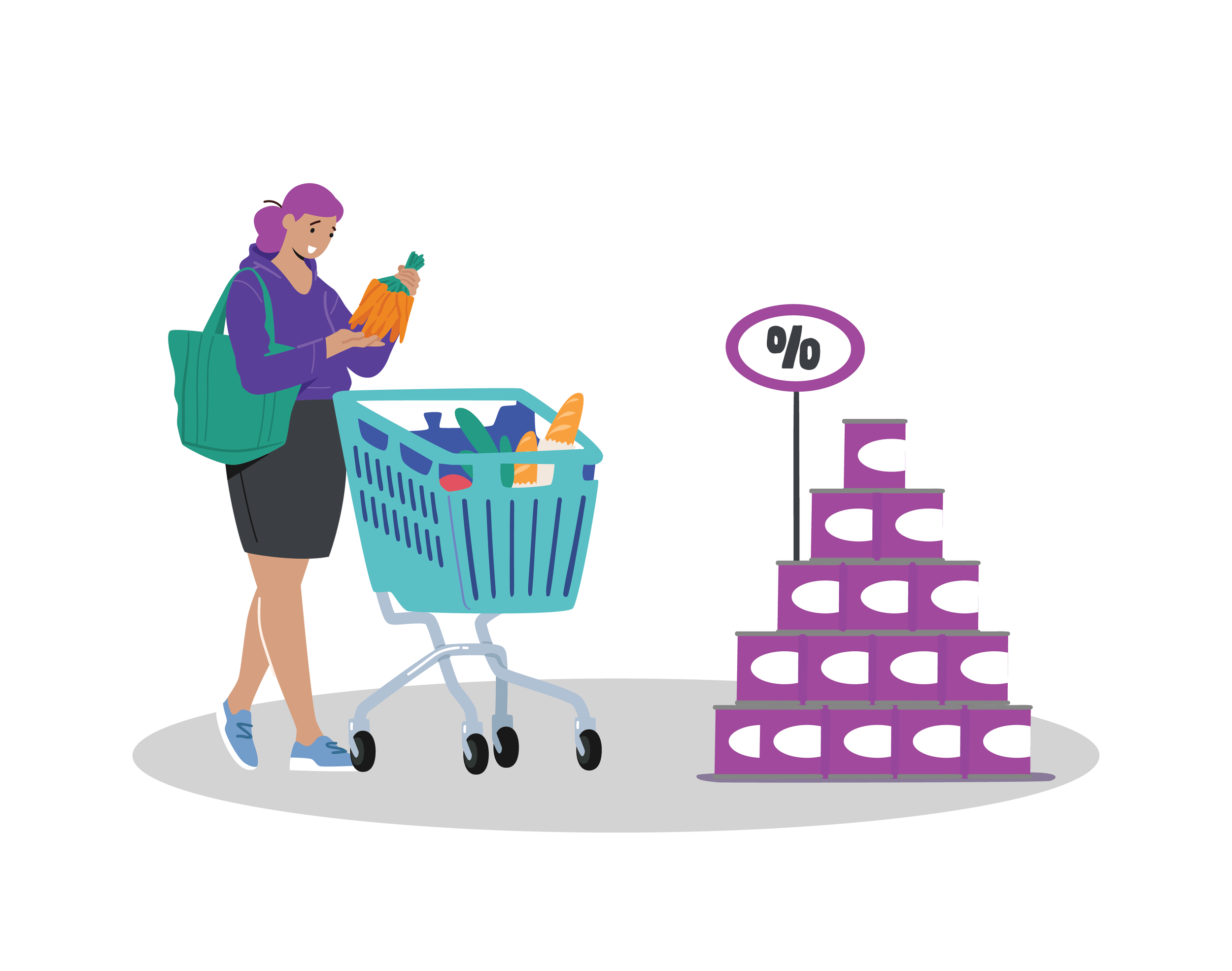 Image of woman grocery shopping