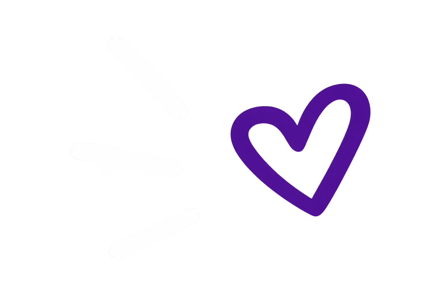 Purple heart image with spark lines