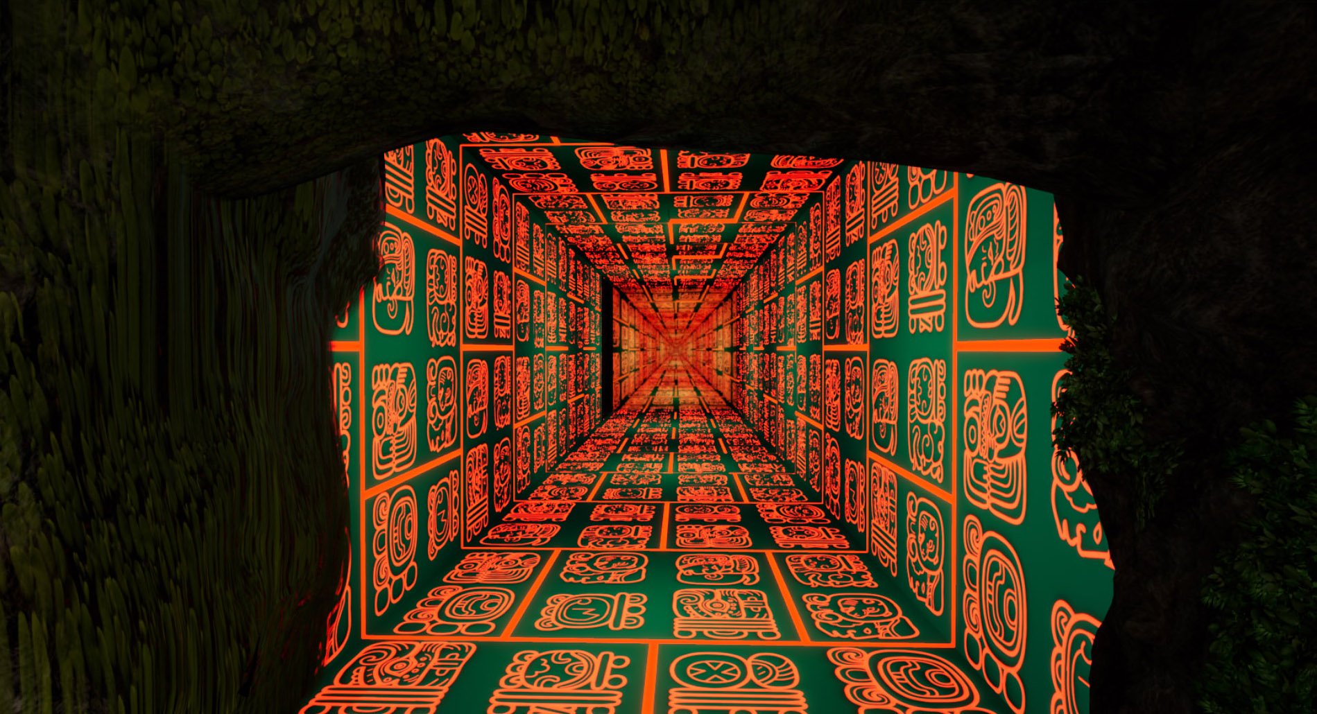 10 - Hieroglyphic Tunnel 2 - Rear Projection Glowing Hieroglyphs.jpg