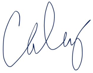 Caley's handwritten name