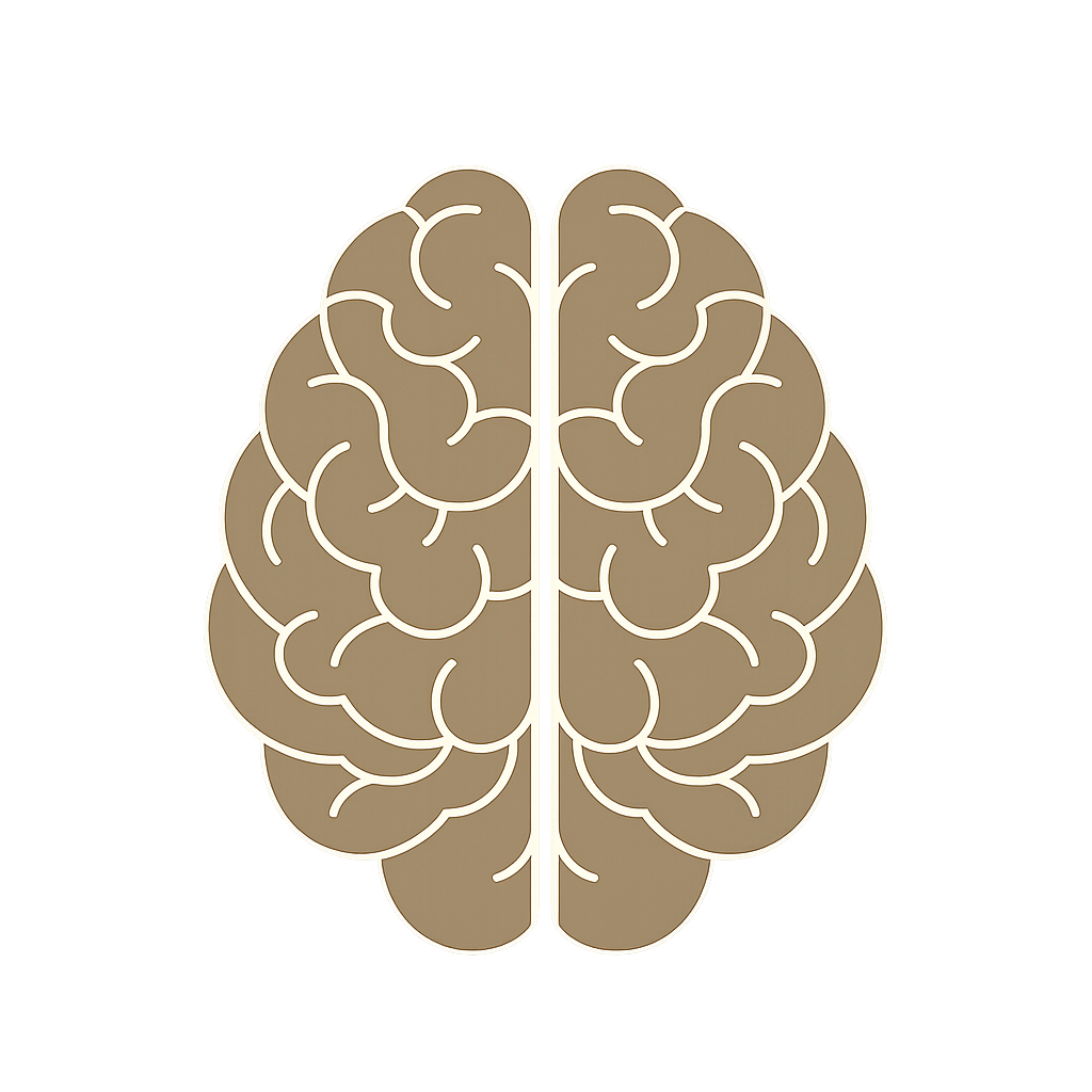 Brain line illustration symbolizing how the brain and nervous system influence the experience of chronic pain.