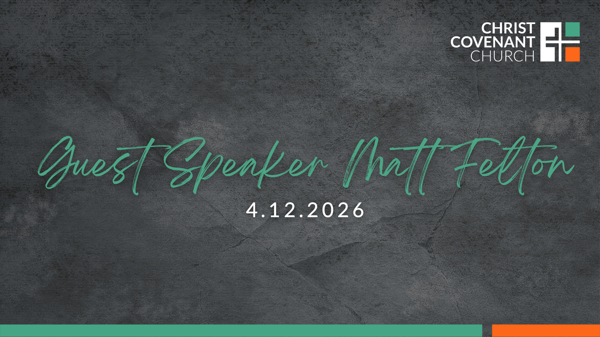CCC Livestream - Guest Speaker - Matt Felton