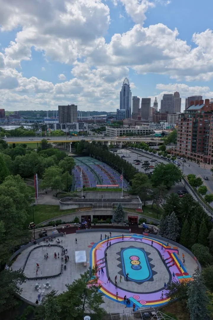 Cincinnatians Celebrate US@250 by Painting Sawyer Point Skating Rink