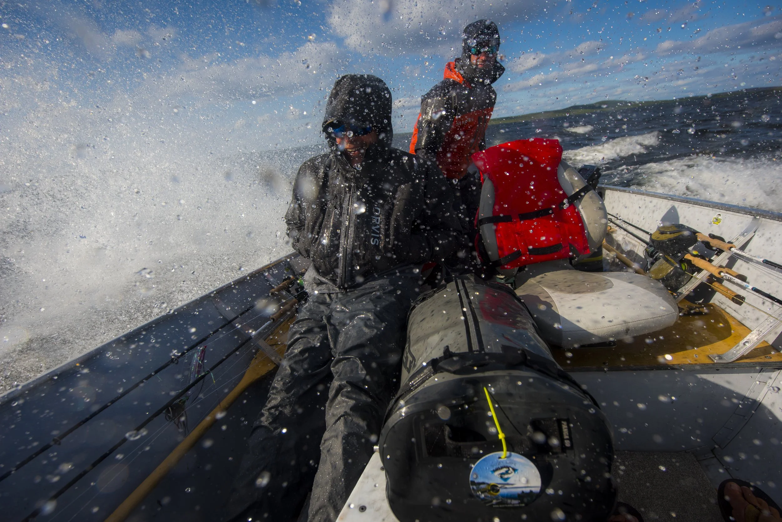 Yeti, Panga 50, Orvis, Raingear, Rain Gear, Wet Boat, Splashing Waves,