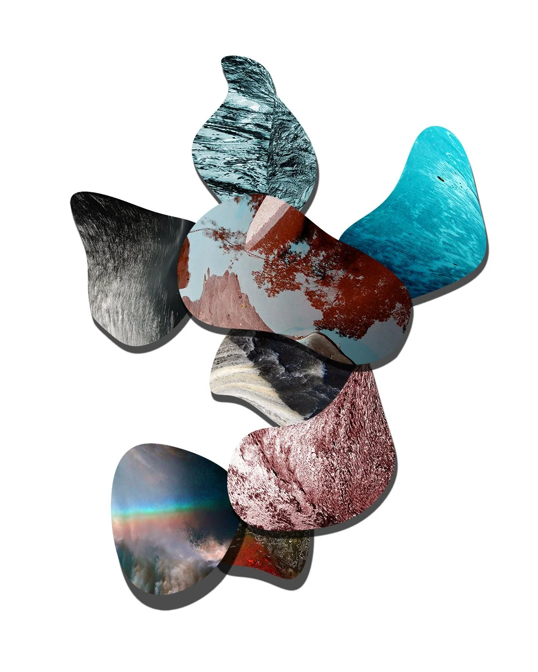 "Confluência I" (2019) | 80x74cm | Escultura 
de impressões fine art em metacrilato | Edição 3 