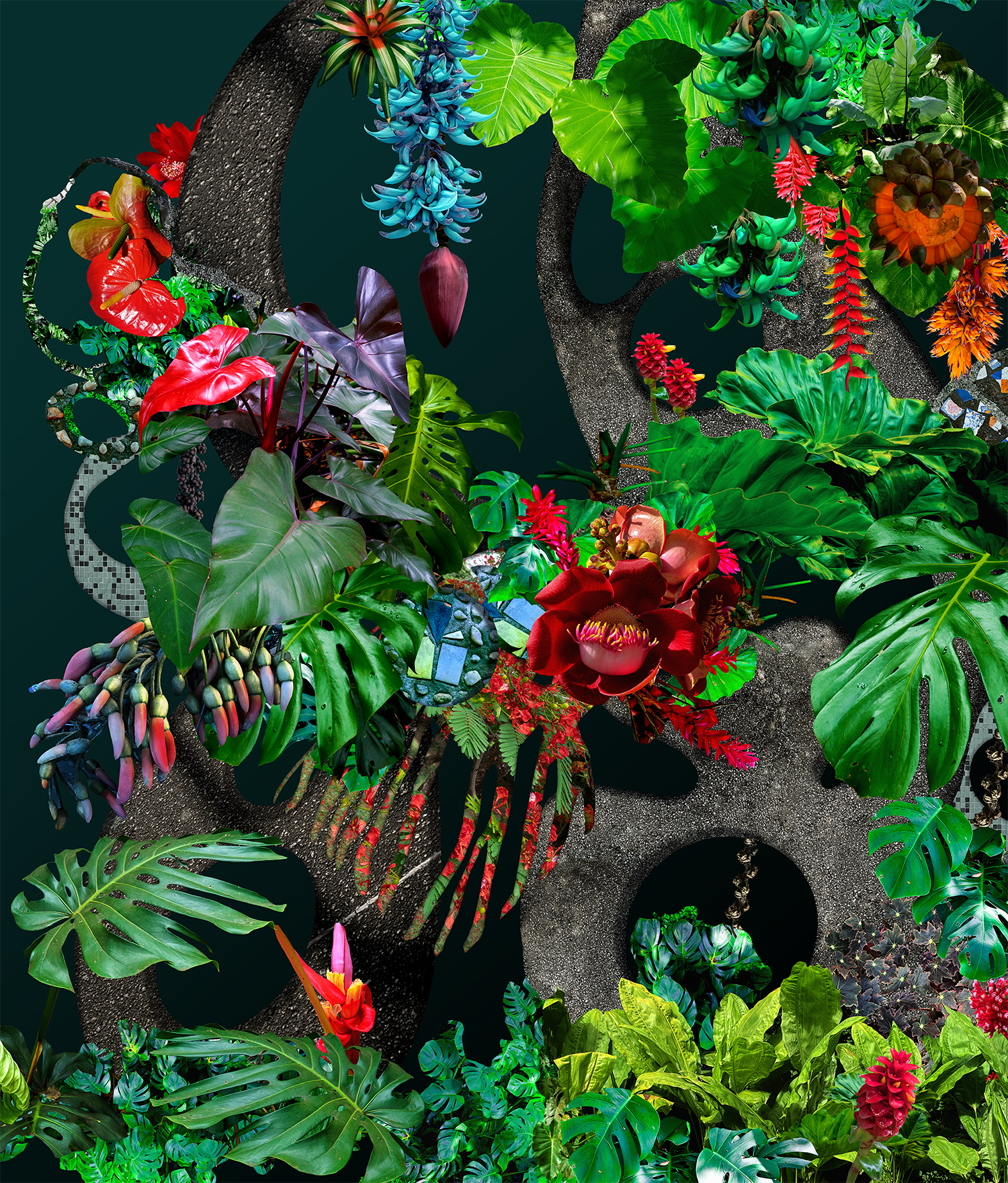 "Flor Do Asfalto VI" (2023) | 122x104cm | Impressão Fine art em canvas Hahnemühle Cezanne 430gms com moldura de madeira preta | Edição 1/5 