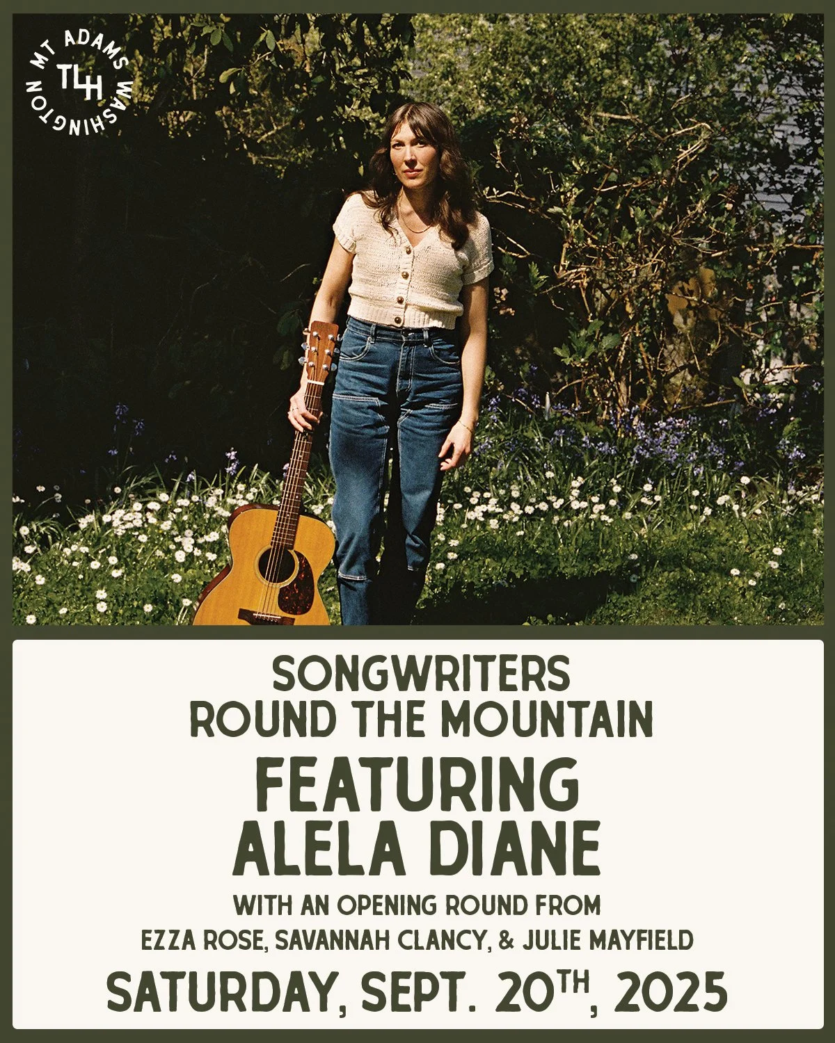 Songwriters Round the Mountain featuring Alela Diane
Saturday, September 20th, 2025
$22 Advance // $25 Day Of Show
6pm Doors / 7pm Show · All Ages
✨ Our listening room series returns, spotlighting some of the best voices in songwriting today.