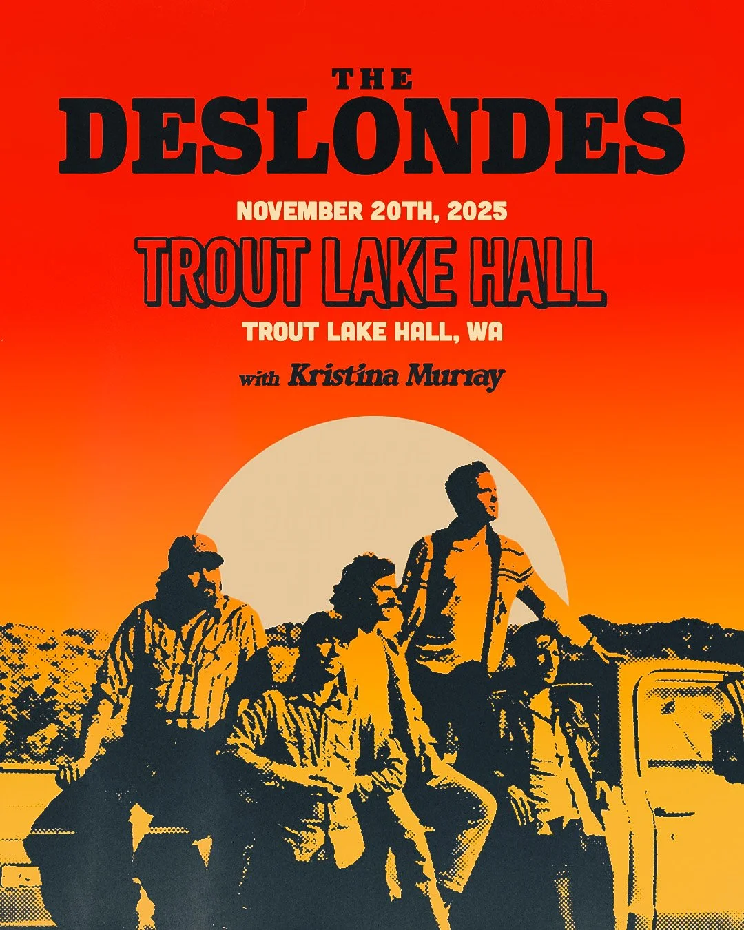 The Deslondes + Kristina Murray 🎶
New Orleans meets Nashville for a night of soulful country, rhythm, and roots.

📅 Thursday, November 20th, 2025
🎟️ $25 Advance // $30 Day Of Show
⏰ 6pm Doors / 7pm Show &middot; All Ages

@thedeslondes
A beloved N
