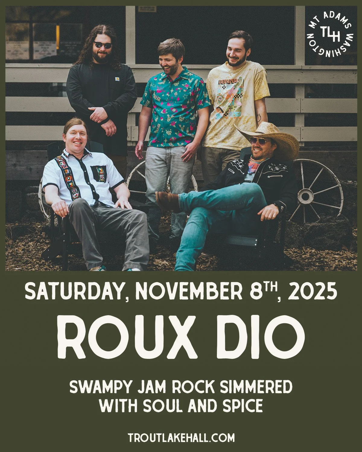 Get ready for a night of swampy grooves, soulful country, and homegrown Americana as Roux Dio headlines with support from Jess Clemons &amp; The Dalles Cowboys.

🎶 @roux_dio: A simmering sonic stew of swamp jam, rock, and Americana. Bring your boogi