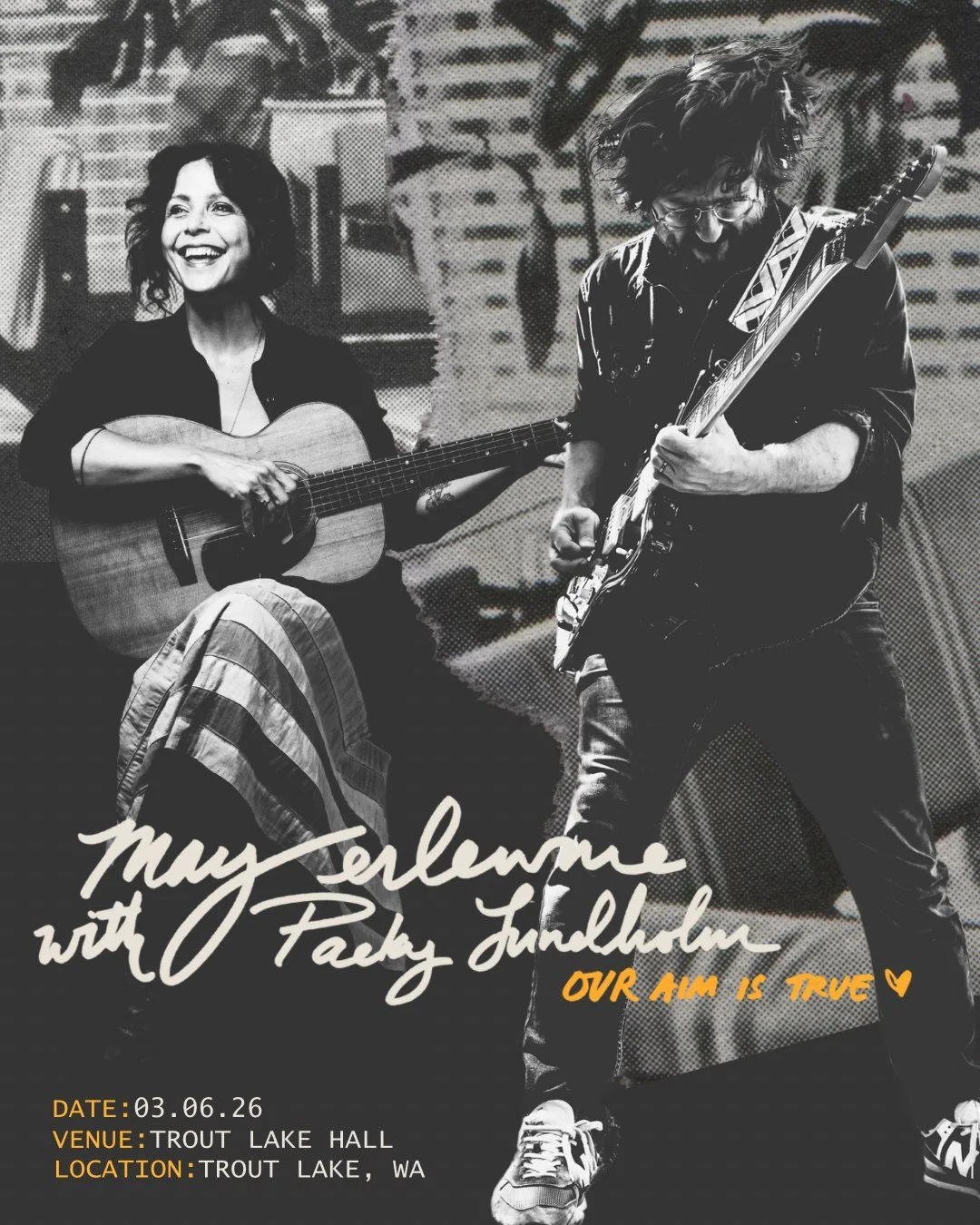 May Erlewine with Packy Lundholm
Friday, March 6th, 2026
$22 Advance // $28 Day Of Show
6pm Doors / 7pm Show &middot; All Ages

One of the Midwest&rsquo;s most prolific and passionate songwriters, @may_erlewine brings her timeless blend of folk, soul