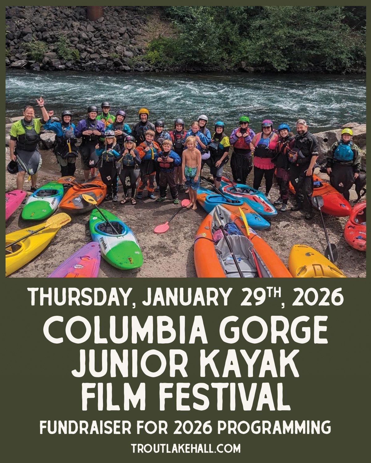 Columbia Gorge Junior Kayak Club Film Festival
A fundraiser for 2026 programming

Join us for an evening of adventure with the 5Point and Whitewater Film Festival, supporting the work of Columbia Gorge Junior Kayak Club.

The night features inspiring