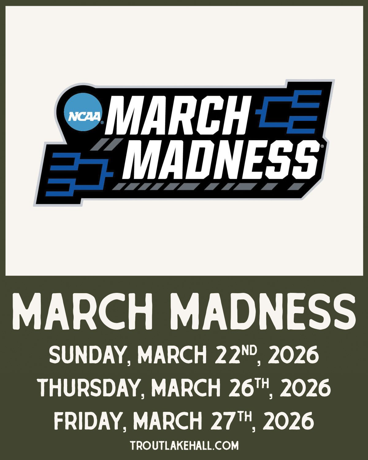 TOMORROW - 🏀 March Madness and Mac &amp; Cheese at the Hall

We&rsquo;ll have the games on the big screen for the next rounds of the tournament. Grab a drink, settle in, and catch the action with the community.

March Madness Sweet 16 + Mac Night
Th