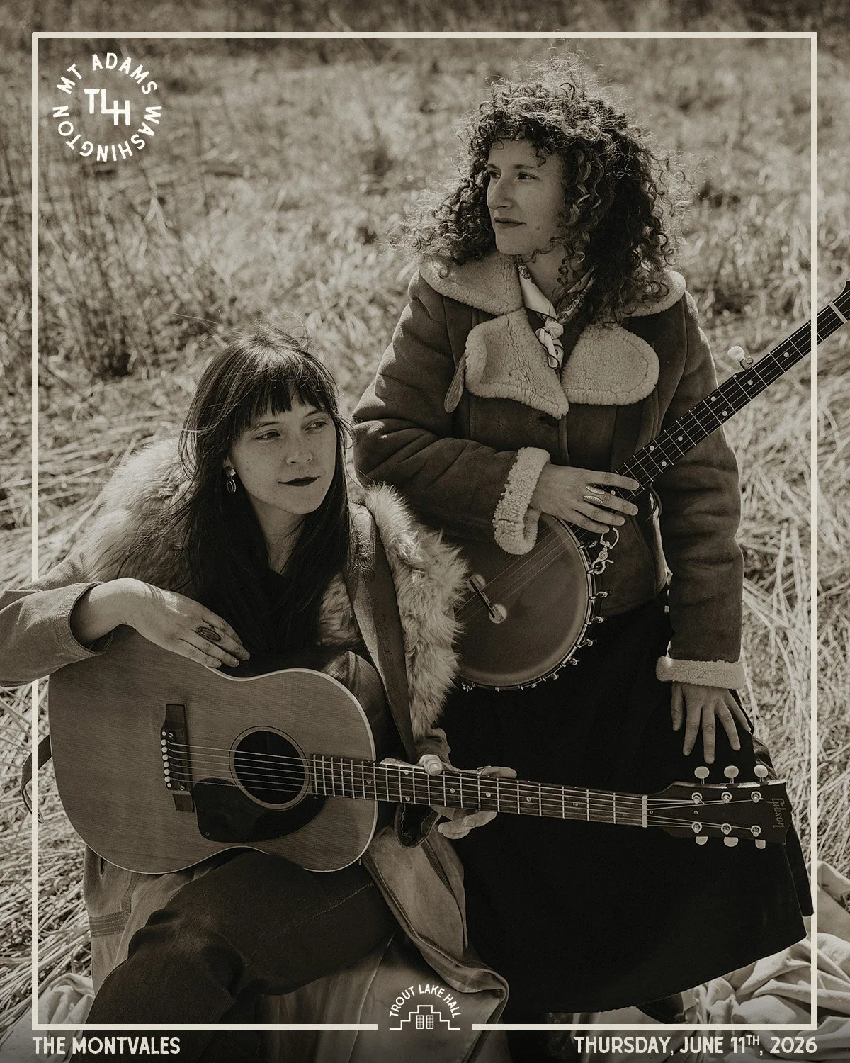 The Montvales with Creekbed Carter Hogan at Trout Lake Hall | Thursday, June 11th, 2026
Feral country with raw harmonies and sharp truth

Two acts pushing country and folk into something wilder, sharper, and deeply human.

The Montvales bring boister