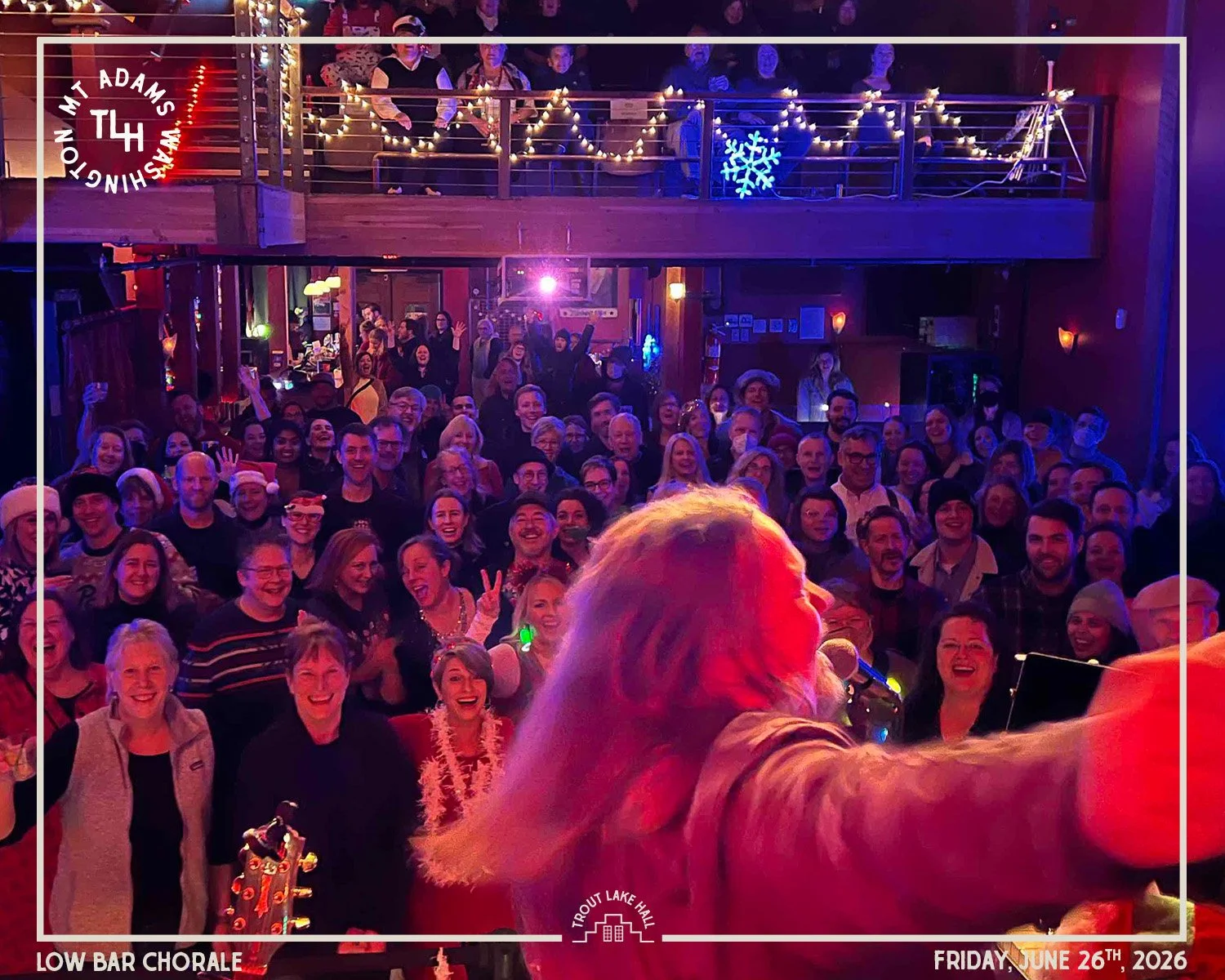 Low Bar Chorale + Mitch &amp; the Melody Makers

Friday, June 26th, 2026
6pm Doors / 7pm Show
$23 Advance / $25 Day Of Show
All Ages

A full-on singalong dance party at the Hall.

From 60s classics to 90s favorites and modern pop hits, Low Bar Choral