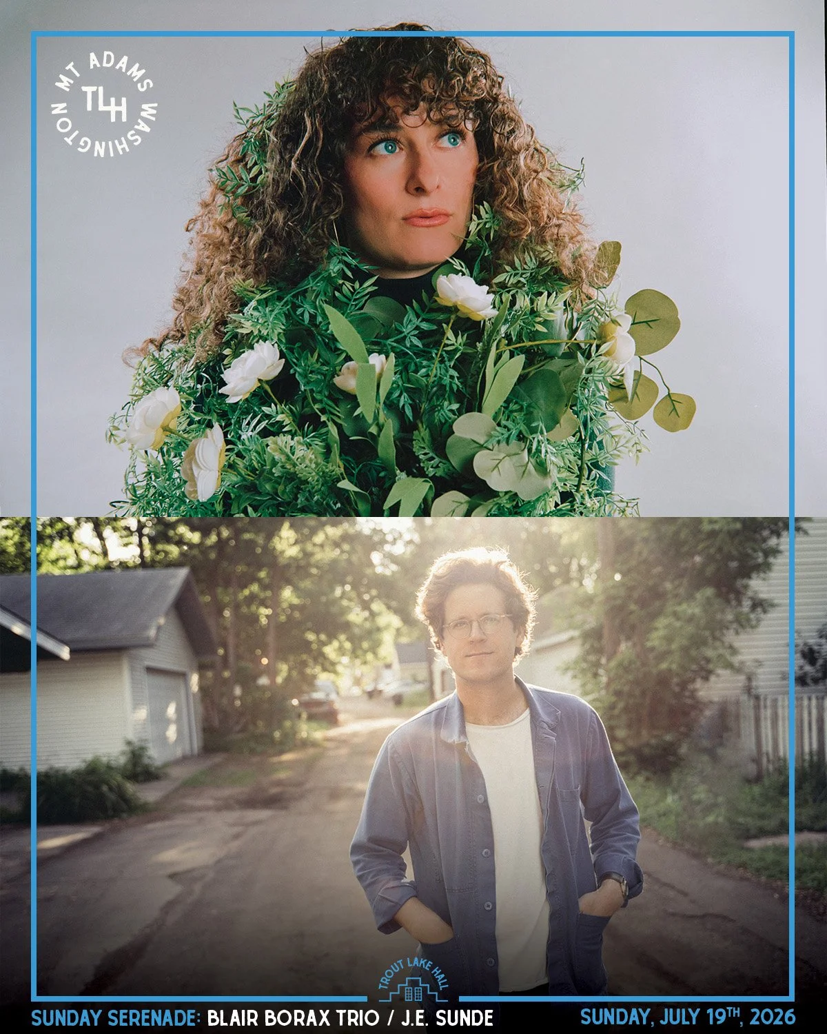 Sunday Serenade: Blair Borax Trio / J.E. Sunde

Sunday, July 19th, 2026
11:30am Doors / 12:30pm Show
$20 Advance / $25 Day Of Show
All Ages
Limited Tickets

A slow Sunday with indie folk, brunch, and two beautiful songwriters sharing the stage.

Blai