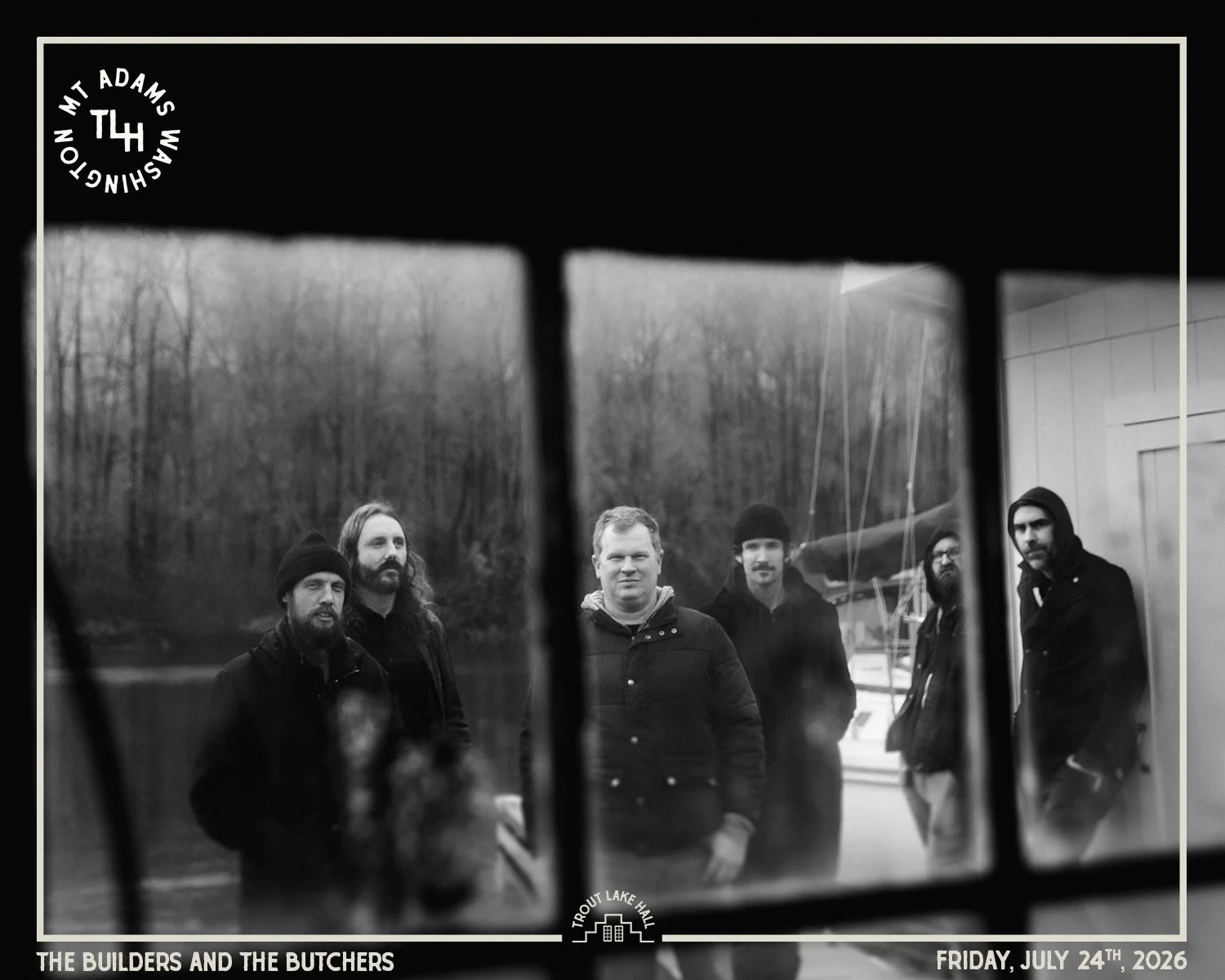 The Builders &amp; The Butchers / Sunbathe / Nice Boat

Friday, July 24th, 2026 
6pm Doors / 7pm Show 
$20 Advance / $25 Day Of Show 
All Ages

The Builders and the Butchers return to Trout Lake Hall with their signature white-knuckle Americana: stom