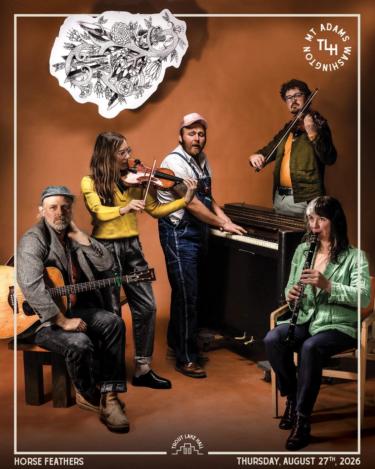 A cornerstone of Pacific Northwest indie-folk returns to Trout Lake Hall this August.

Horse Feathers celebrate the 20th anniversary of their debut record Words Are Dead with a special tour and deluxe reissue, revisiting the stark beauty and orchestr