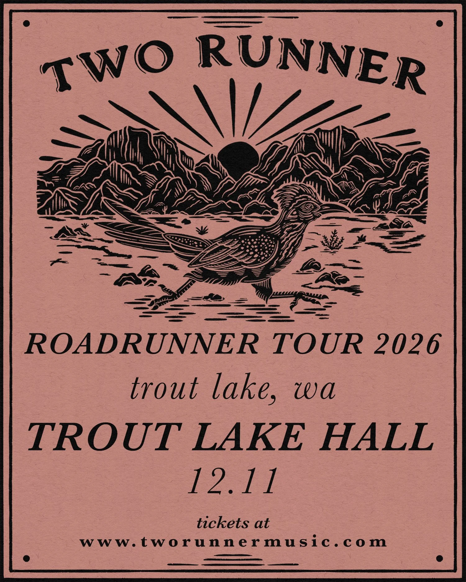 Two Runner brings together bluegrass roots, thoughtful storytelling, and beautiful string arrangements in songs that hold both longing and hope. Led by songwriter Paige Anderson, the band has spent years carving out a sound that's equally at home on 