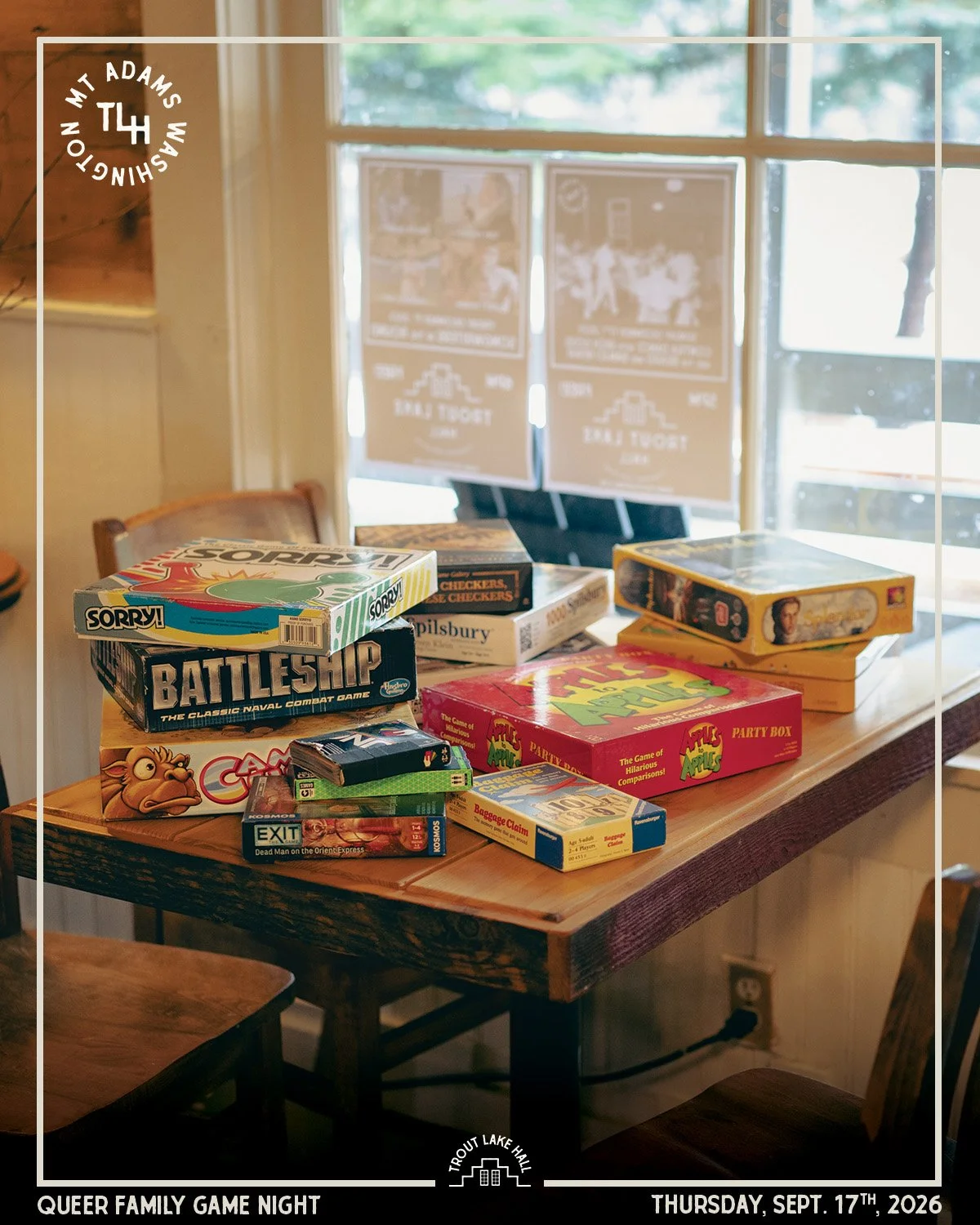 FREE! Queer Family Game Night is BACK!

A table full of games. Good food. Great people.

Queer Family Game Night returns, a welcoming evening for the LGBTQ+ community, friends, family, and allies.

Bring a favorite game, challenge someone to Mario Ka