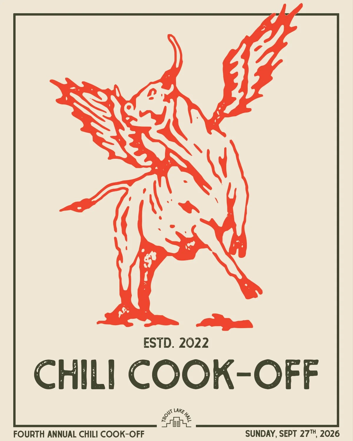 Our chef lineup is complete.

Please help us welcome Kali Thompson &amp; Rowan Shuman of Cave Creek Ranch &amp; Cascadia Creamery to this year's 4th Annual Trout Lake Hall Chili Cook-Off!

With Kali and Rowan joining the competition, all eight chili 