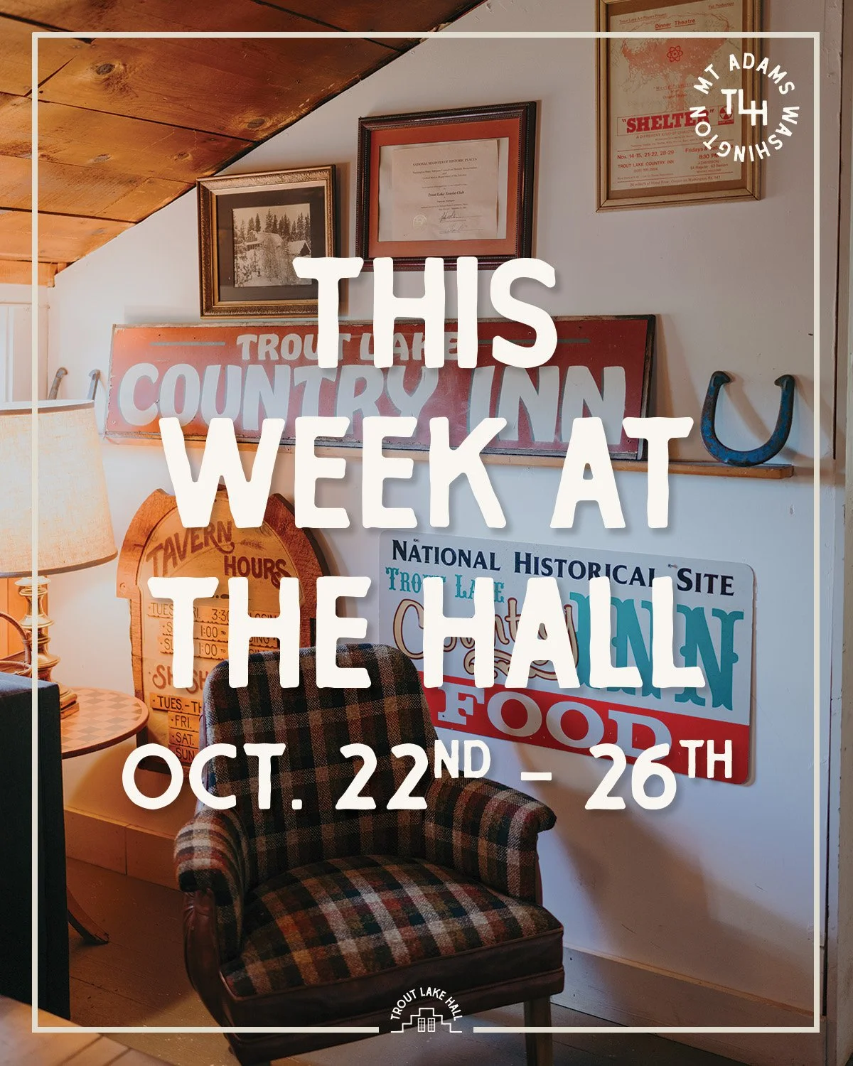 This Week at Trout Lake Hall | October 22nd - 26th, 2026

Three nights of live music, a journey to Middle-earth, and a couple of good reasons to gather around the table. Here's what's happening at the Hall this week!

THURSDAY, OCTOBER 22 - Laura Vei