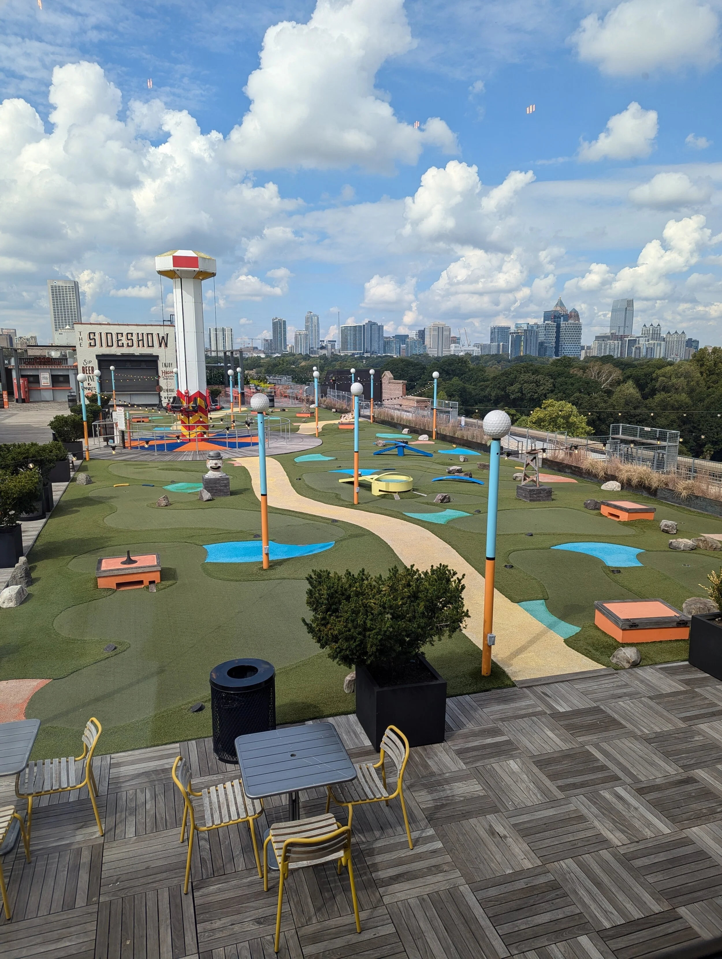 Play mini golf on the rooftop at ponce