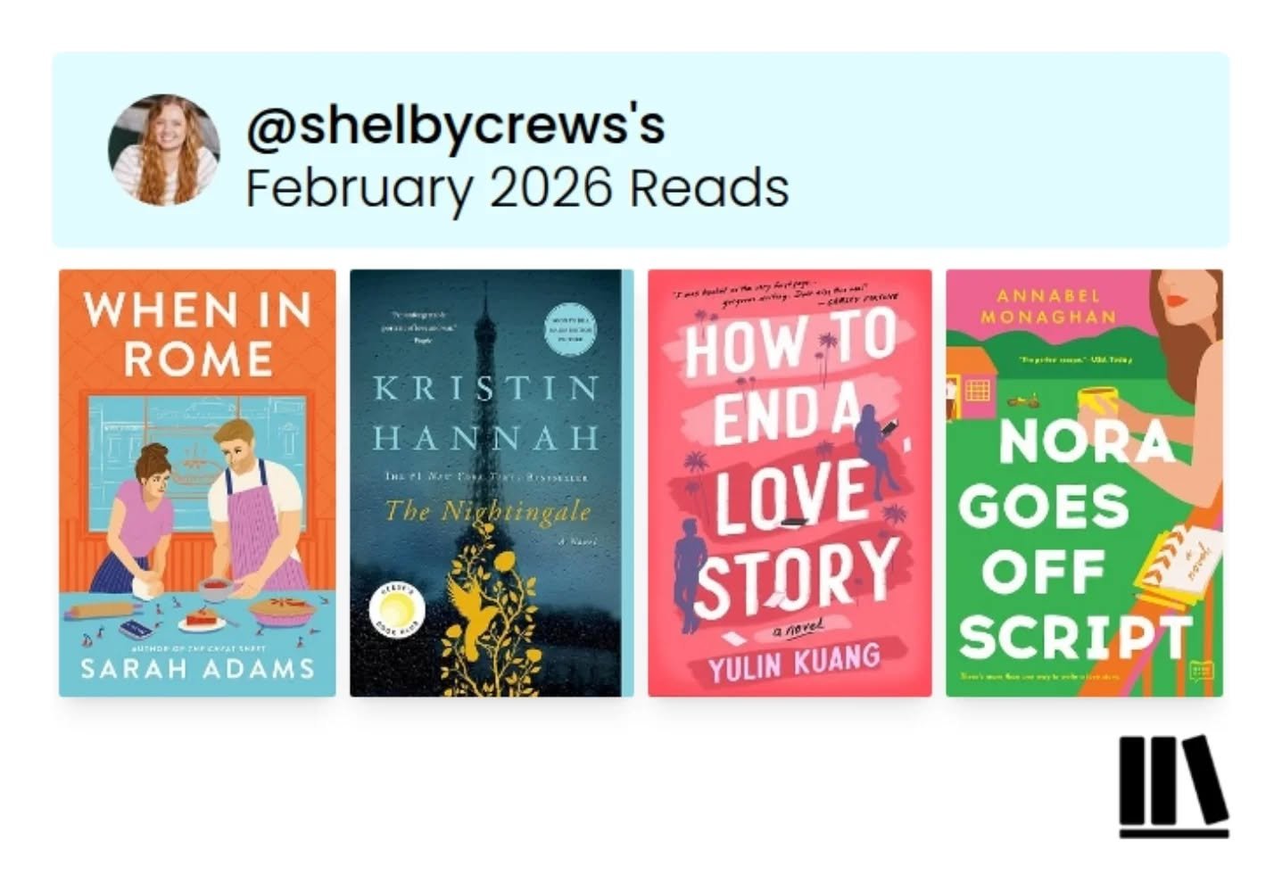 Only finished 4 books in February. We went to Louisville, Kentucky for a weekend, then I had a conference to be at, and last week (plus some this week) we're having our closet shelving built. I did finish Gone Before Goodbye today, but it will end up