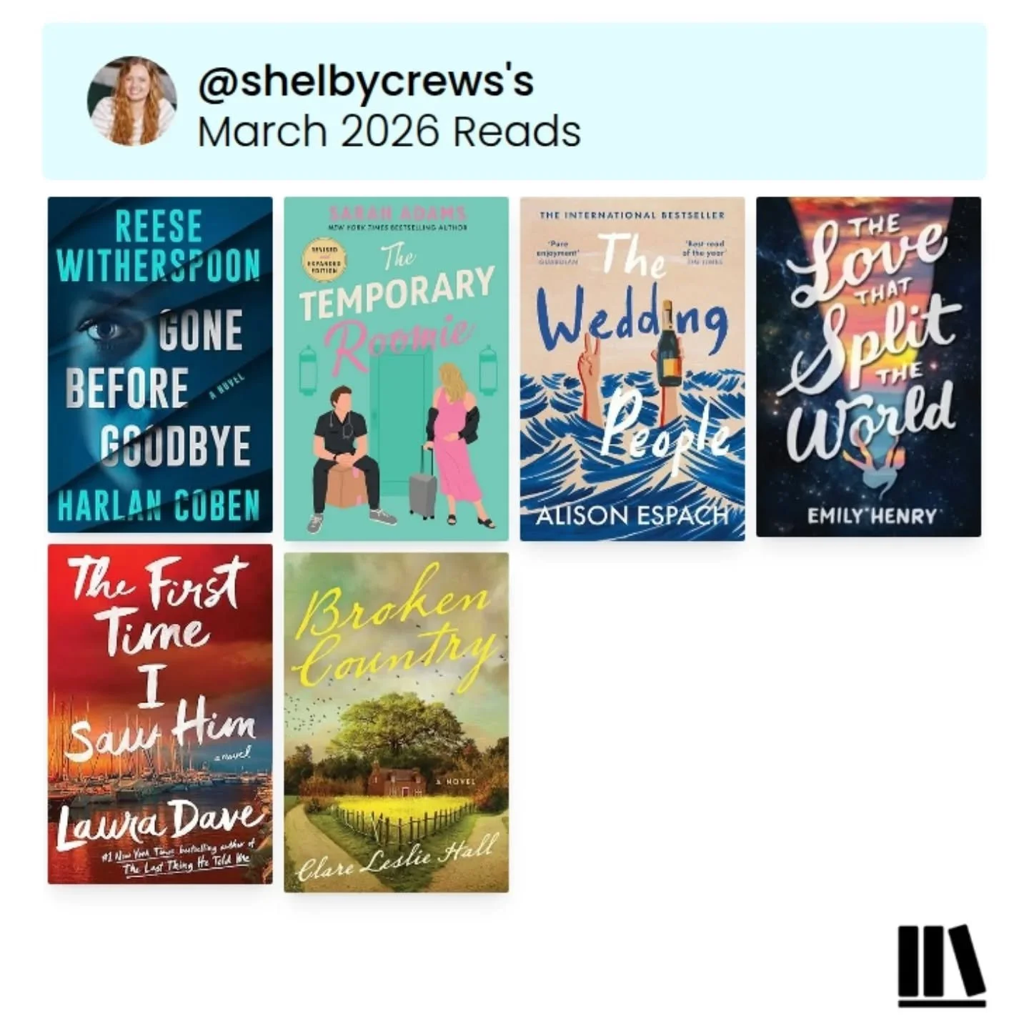 I read more sad things in March than I think I've ever read consecutively. So many deaths or almost deaths (no spoilers here, lol). I have like 20+ Libby holds and, with the exception of "Gone Before Goodbye" that I own, this is just the bo
