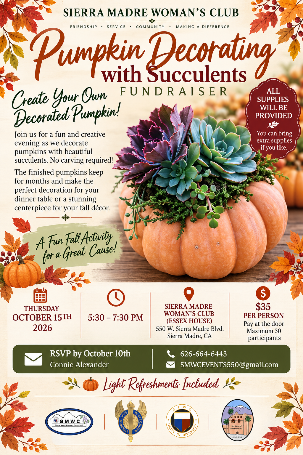 Pumpkin Decorating with Succulents 