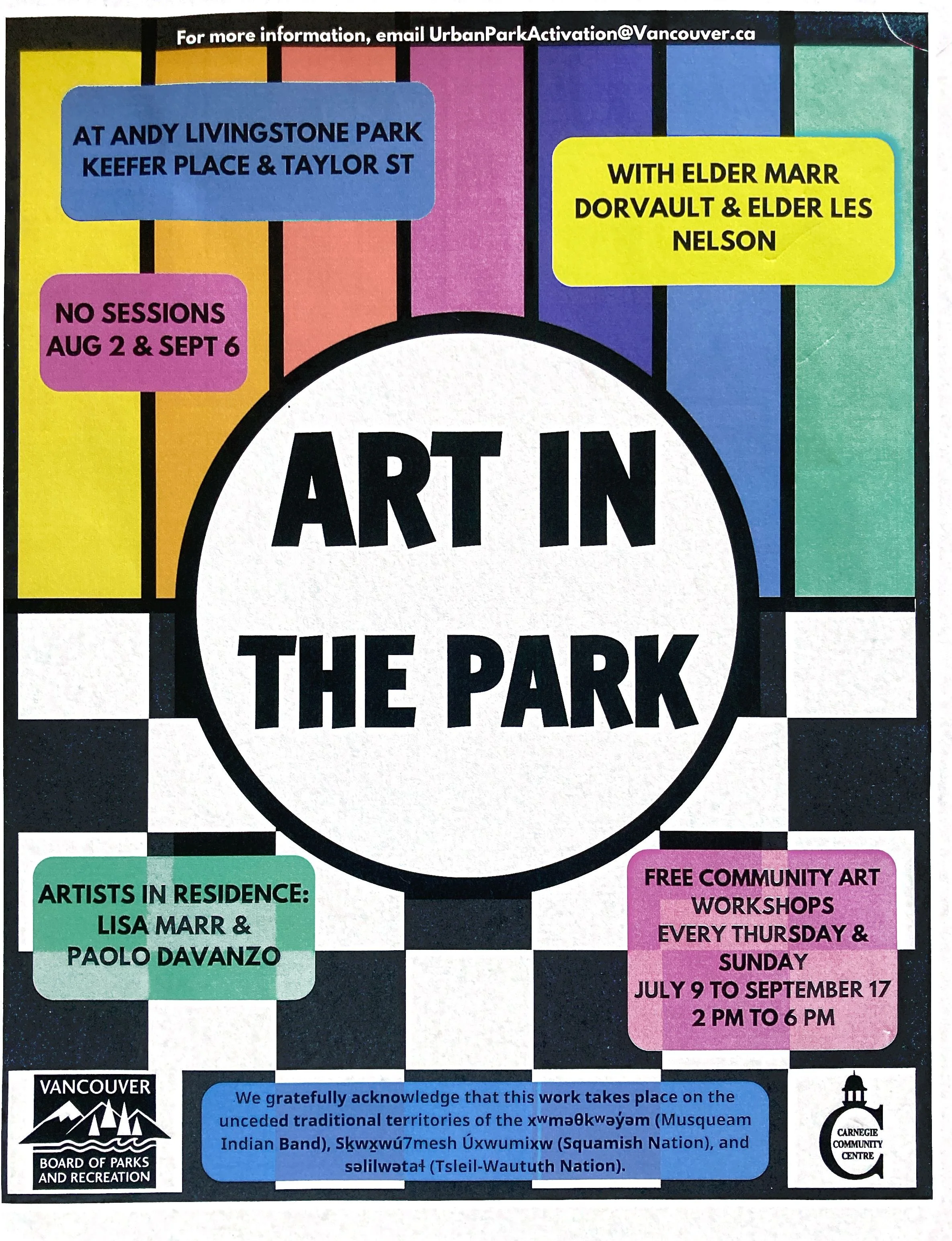 ART IN THE PARK with EPFC North and Vancouver Park Board’s urban activation team