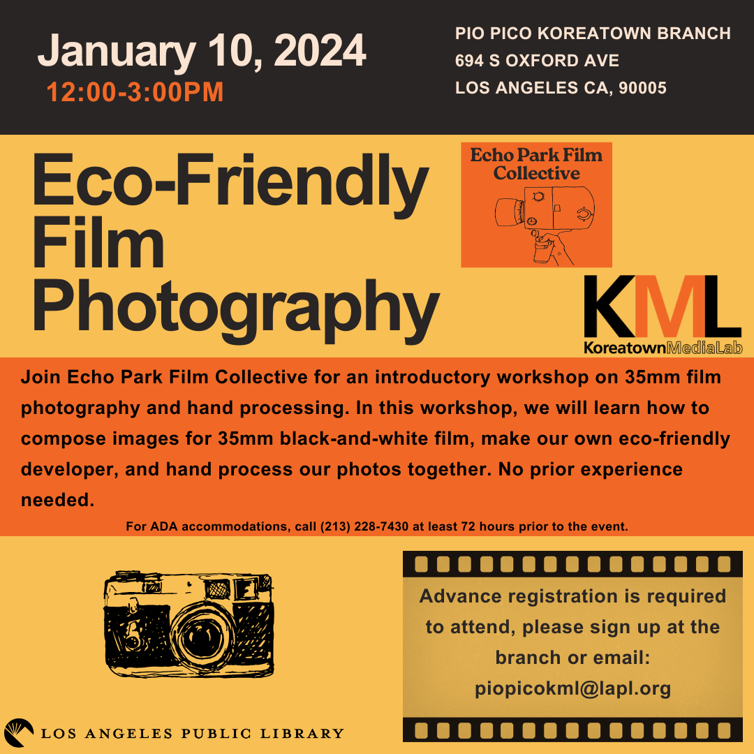 Eco-Friendly Film Photography with EPFC at LAPL Koreatown media Lab