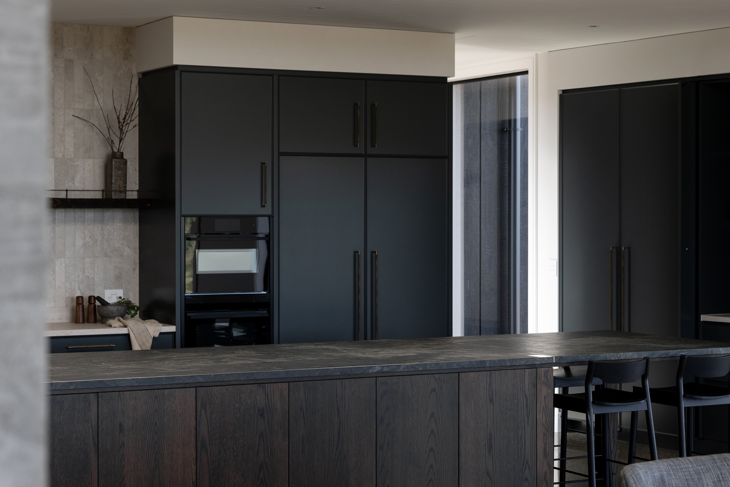 Farmhouse kitchen with aged brass accents